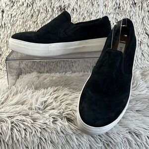 Steve Madden Gills Slip-On Black Leather Suede Low Top Sneakers Size 10